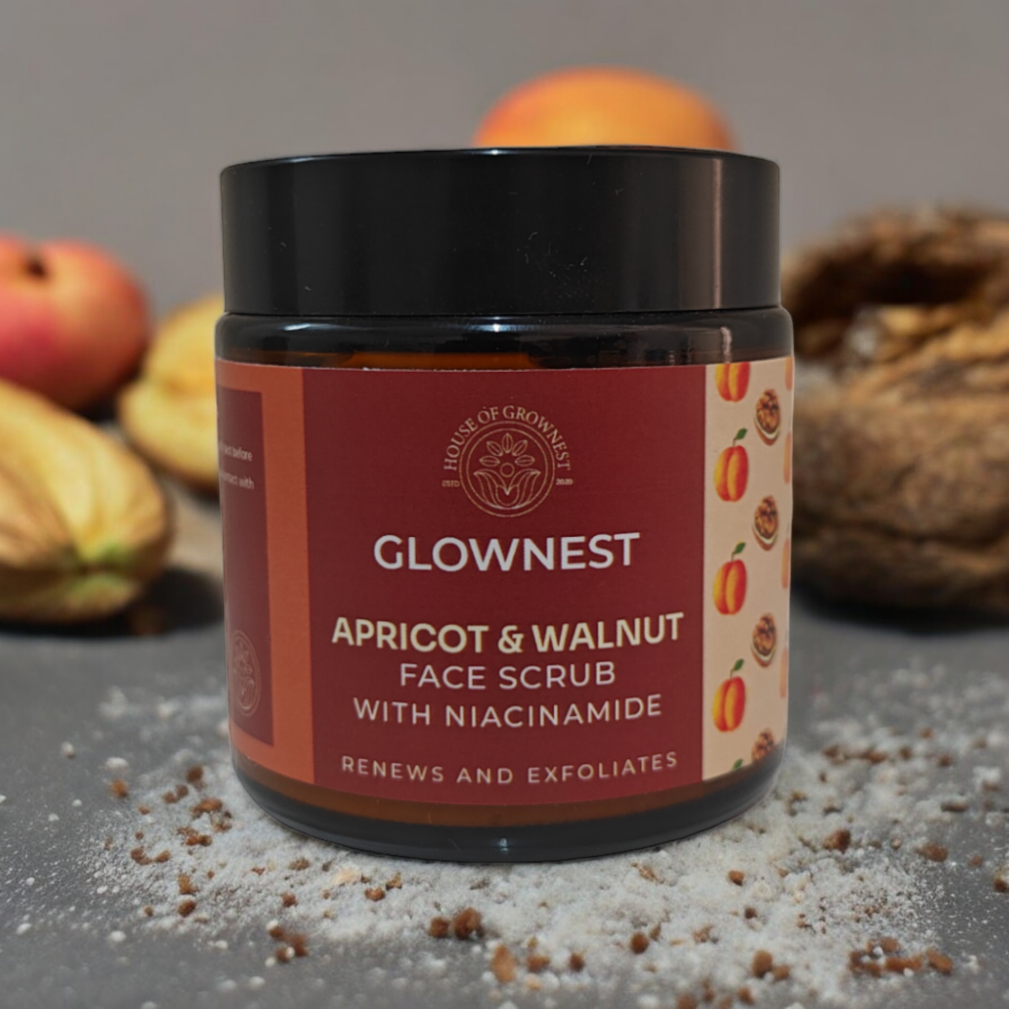 Apricot walnut face scrub