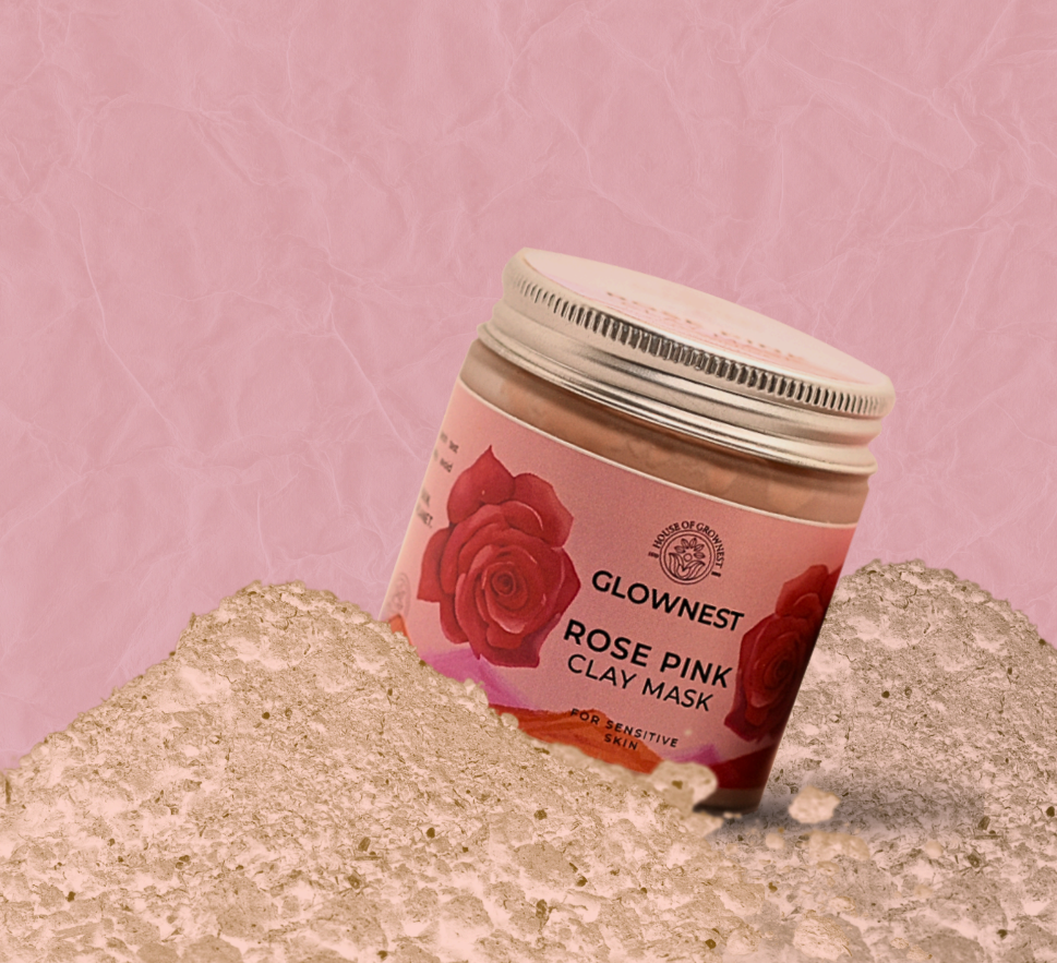 Rose pink clay mask